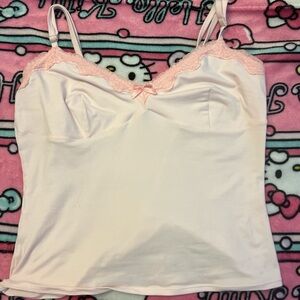 Pink Lace Trim Camisole